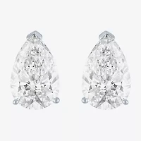 Si1-Si2/E-F 4 CT. T.W. Lab Grown White Diamond 14K White Gold 11.4mm Pear Stud Earrings