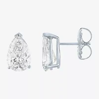 Si1-Si2/E-F 4 CT. T.W. Lab Grown White Diamond 14K White Gold 11.4mm Pear Stud Earrings