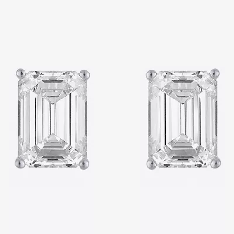 Si1-Si2/E-F 4 CT. T.W. Lab Grown White Diamond 14K White Gold 9mm Stud Earrings