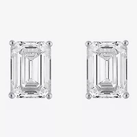 Si1-Si2/E-F 4 CT. T.W. Lab Grown White Diamond 14K White Gold 9mm Stud Earrings