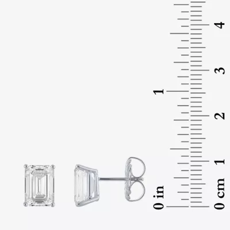 Si1-Si2/E-F 4 CT. T.W. Lab Grown White Diamond 14K White Gold 9mm Stud Earrings