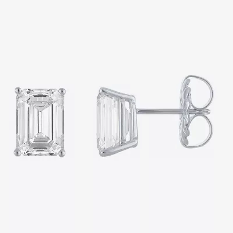 Si1-Si2/E-F 4 CT. T.W. Lab Grown White Diamond 14K White Gold 9mm Stud Earrings