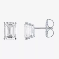 Si1-Si2/E-F 4 CT. T.W. Lab Grown White Diamond 14K White Gold 9mm Stud Earrings