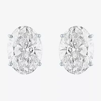 (Ef / Si1 Si2) 4 CT. T.W. Lab Grown White Diamond 14K White Gold 9.8mm Oval Stud Earrings