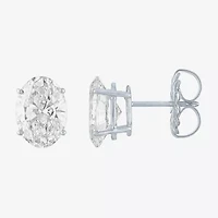 (Ef / Si1 Si2) 4 CT. T.W. Lab Grown White Diamond 14K White Gold 9.8mm Oval Stud Earrings