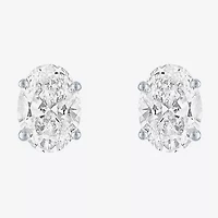 Si1-Si2/E-F 1/2 CT. T.W. Lab Grown White Diamond 10K White Gold 5.1mm Oval Stud Earrings