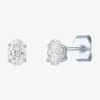 Si1-Si2/E-F 1/2 CT. T.W. Lab Grown White Diamond 10K White Gold 5.1mm Oval Stud Earrings