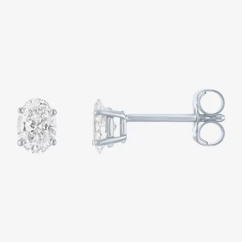 ( E-F /Si1-Si2 ) 1/2 CT. T.W. Lab-Grown Diamond 10K Gold 5.1mm Oval Stud Earrings