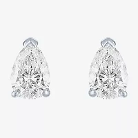 Si1-Si2/E-F 1/2 CT. T.W. Lab Grown White Diamond 10K White Gold 5.4mm Pear Stud Earrings