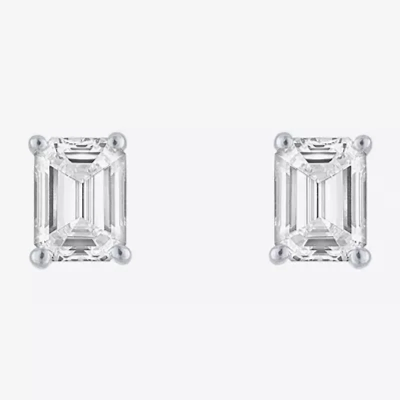 Si1-Si2/E-F 1/2 CT. T.W. Lab Grown White Diamond 10K White Gold 4.4mm Stud Earrings