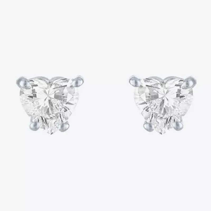 ( E-F/Si1-Si2) 1/2 CT. T.W. Lab-Grown Diamond 10K Gold 5.1mm Heart Stud Earrings