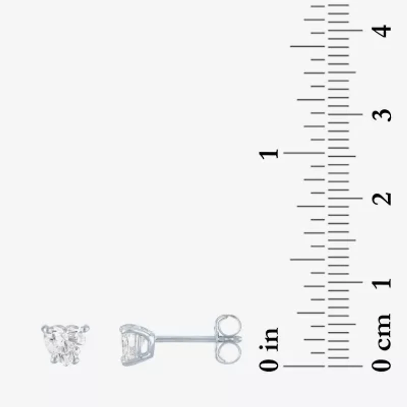 Si1-Si2/E-F 1/2 CT. T.W. Lab Grown White Diamond 10K White Gold 5.1mm Heart Stud Earrings
