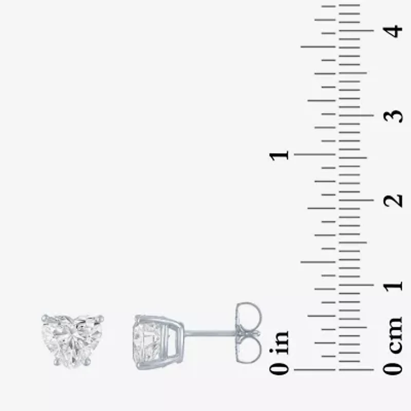( E-F/Si1-Si2 ) 2 CT. T.W. Lab-Grown Diamond 14K Gold 7.3mm Heart Stud Earrings