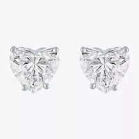 Si1-Si2/E-F 3 CT. T.W. Lab Grown White Diamond 14K White Gold 8.1mm Heart Stud Earrings