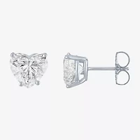 Si1-Si2/E-F 3 CT. T.W. Lab Grown White Diamond 14K White Gold 8.1mm Heart Stud Earrings