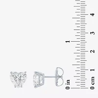 Si1-Si2/E-F 4 CT. T.W. Lab Grown White Diamond 14K White Gold 8.5mm Heart Stud Earrings