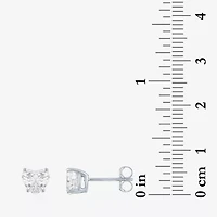 Si1-Si2/E-F 1 CT. T.W. Lab Grown White Diamond 10K White Gold 6mm Heart Stud Earrings