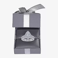 G / Vs2-Si1) Womens 1 CT. T.W. Lab Grown White Diamond 10K Gold Marquise Side Stone Halo Bridal Set