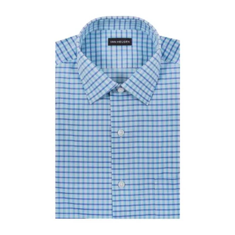 Van Heusen Everyday Defense Stain Shield Mens Regular Fit Stretch Fabric Wrinkle Free Long Sleeve Dress Shirt