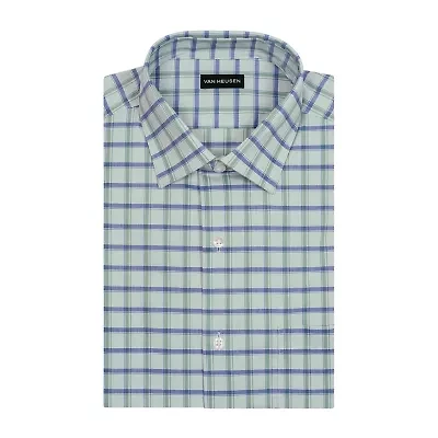 Van Heusen Fitted Everyday Defense Stain Shield Mens Modern Fit Stretch Fabric Wrinkle Free Long Sleeve Dress Shirt