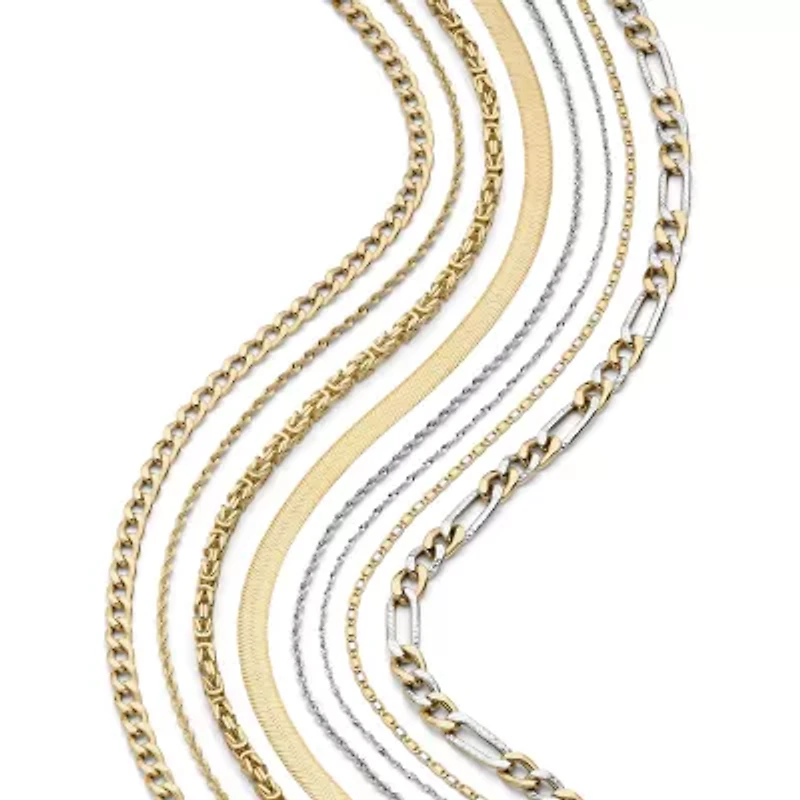 Unisex Adult 14K Two Tone Gold 20 Inch Valentino Chain Necklace