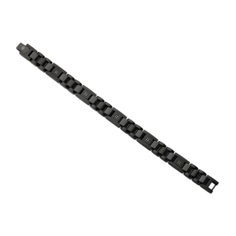 Mens Stainless Steel Solid 8 1/2 Inch Link Bracelet