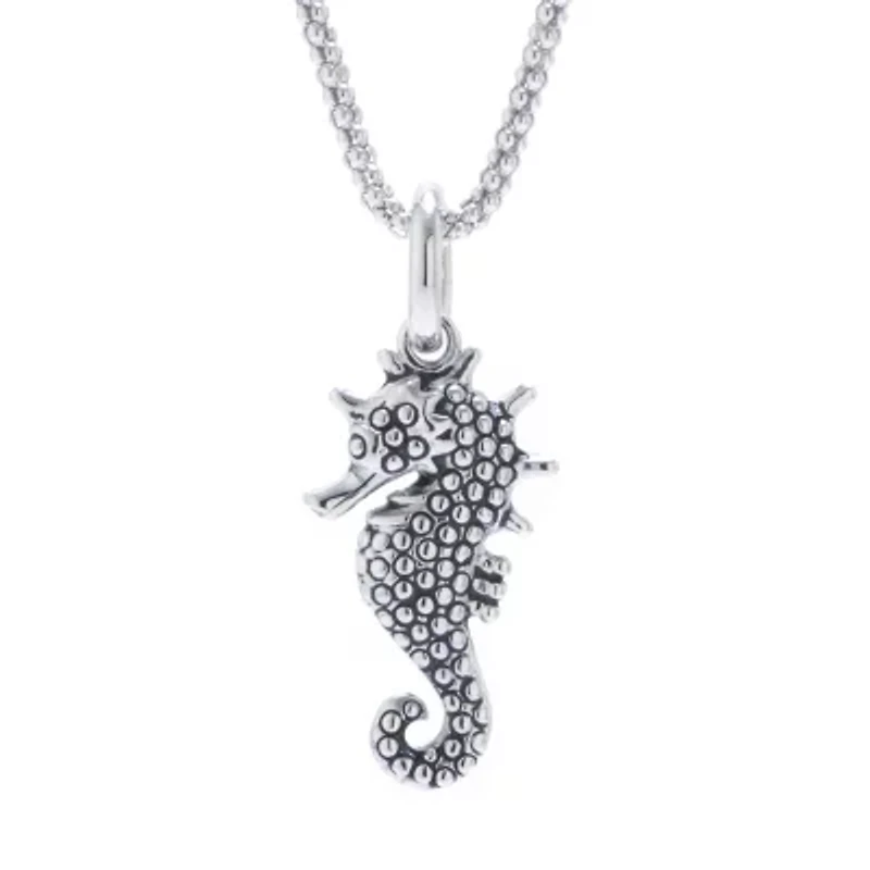 Sea Horse Womens Sterling Silver 36 Inch Pendant Necklace