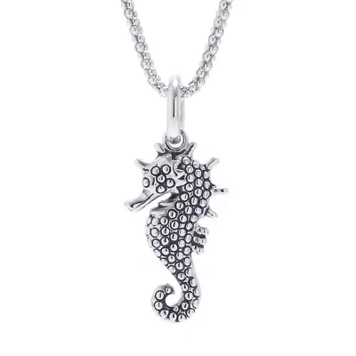 Sea Horse Womens Sterling Silver 36 Inch Pendant Necklace