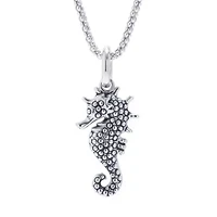 Sea Horse Womens Sterling Silver 36 Inch Pendant Necklace