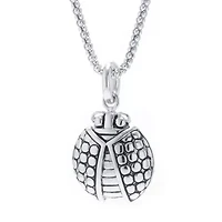 Lady Bug Womens Sterling Silver Pendant
