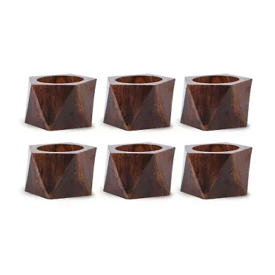 Design Imports Wood Triangle 6-pc. Napkin Rings