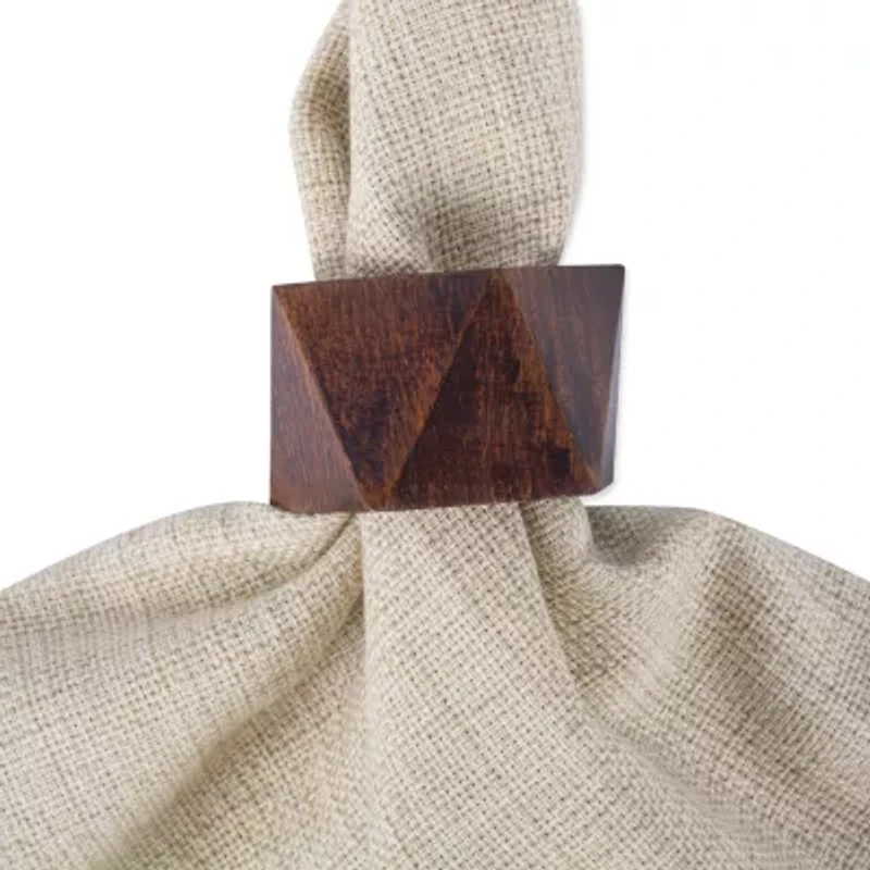 Design Imports Wood Triangle 6-pc. Napkin Rings