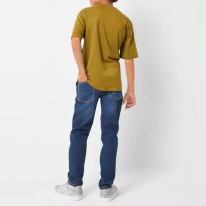 Thereabouts Little & Big Kid Boys Adjustable Waist Stretch Fabric Tapered Leg Relaxed Fit Jean