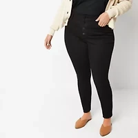 a.n.a - Plus Ripped Stretch Fabric Womens High Rise Skinny Fit Jegging Jean