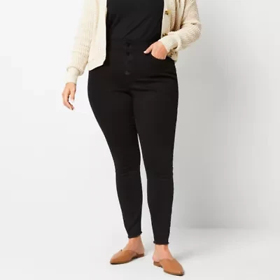 a.n.a - Plus Ripped Stretch Fabric Womens High Rise Skinny Fit Jegging Jean