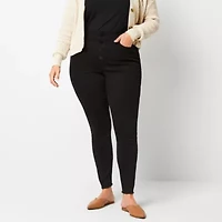 a.n.a - Plus Ripped Stretch Fabric Womens High Rise Skinny Fit Jegging Jean