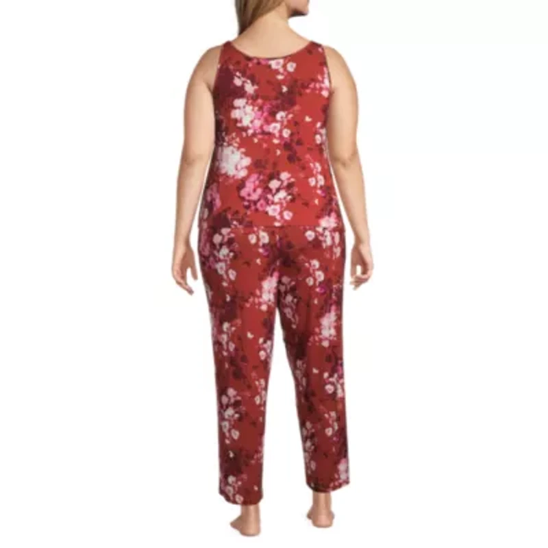 Ambrielle Womens Sleeveless 2-pc. Plus Pajama Sets