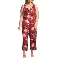 Ambrielle Womens Sleeveless 2-pc. Plus Pajama Sets