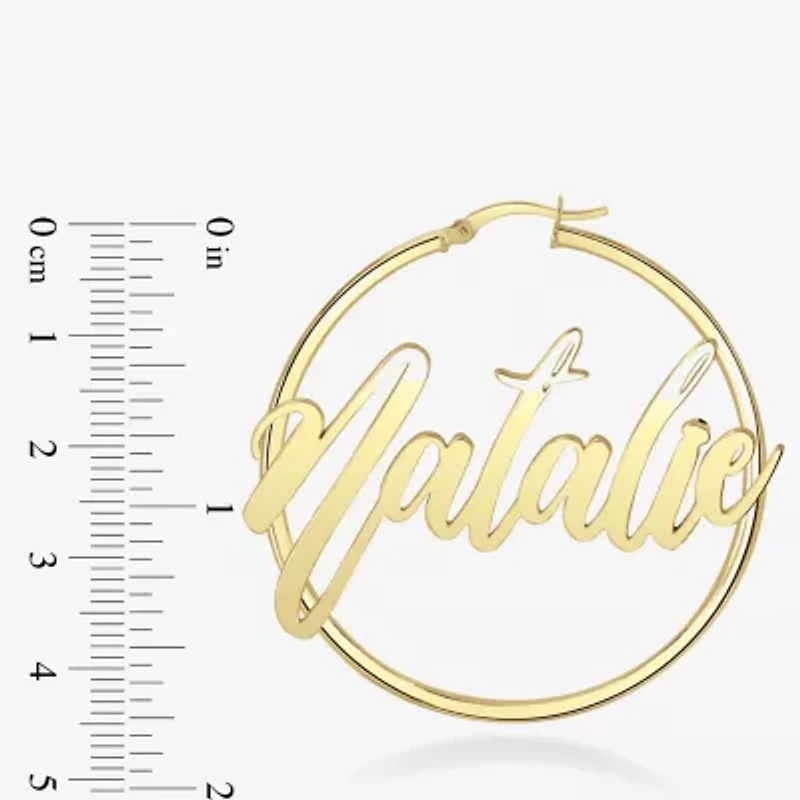 Womens 24K Gold Over Silver 45mm Hoop Earrings