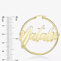 Womens 24K Gold Over Silver 45mm Hoop Earrings