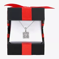 Tru Miracle Womens 1/4 CT. T.W. Natural White Diamond 10K White Gold 18 Inch Pendant Necklace