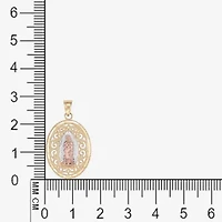 Our Lady Of Guadalupe / Nuestra Senora De Guadalupe Womens 14K Gold Oval Pendant