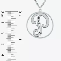 Personalized 25mm Initial and Name Circle Pendant Necklace