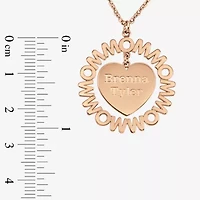 Personalized "Mom" with Child Names Heart 27mm Pendant Necklace