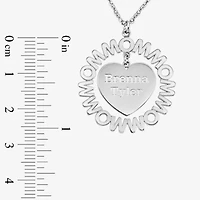Personalized "Mom" with Child Names Heart 27mm Pendant Necklace