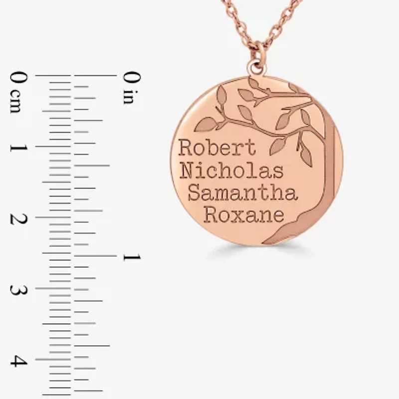 Personalized Womens Sterling Silver Family Tree Name Pendant Necklace