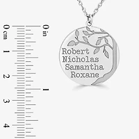 Personalized Womens Sterling Silver Family Tree Name Pendant Necklace