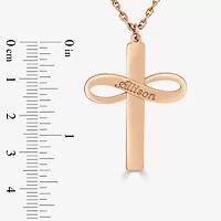 Personalized Womens Sterling Silver Cross Name Pendant Necklace