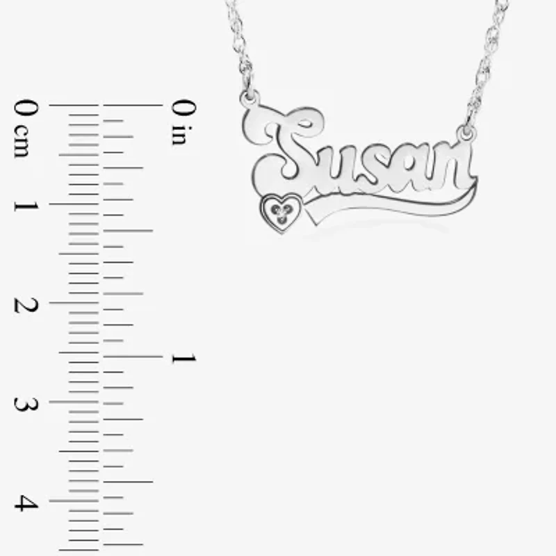 Womens Diamond Accent Genuine White Diamond 10K Gold 18 Inch Pendant Necklace