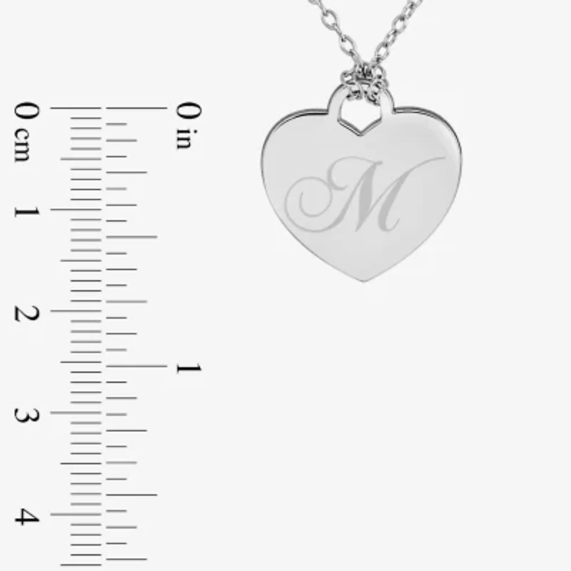 Personalized Sterling Silver Initial Heart Pendant Necklace